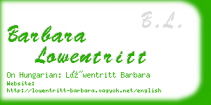 barbara lowentritt business card